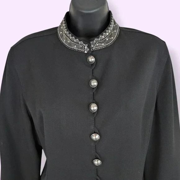Bianca Nygard Petite Embroidered Black Jacket - Picture 3 of 8